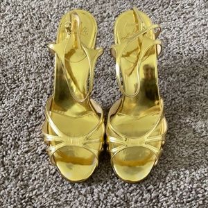 Christian Louboutin Gold Strappy Heels